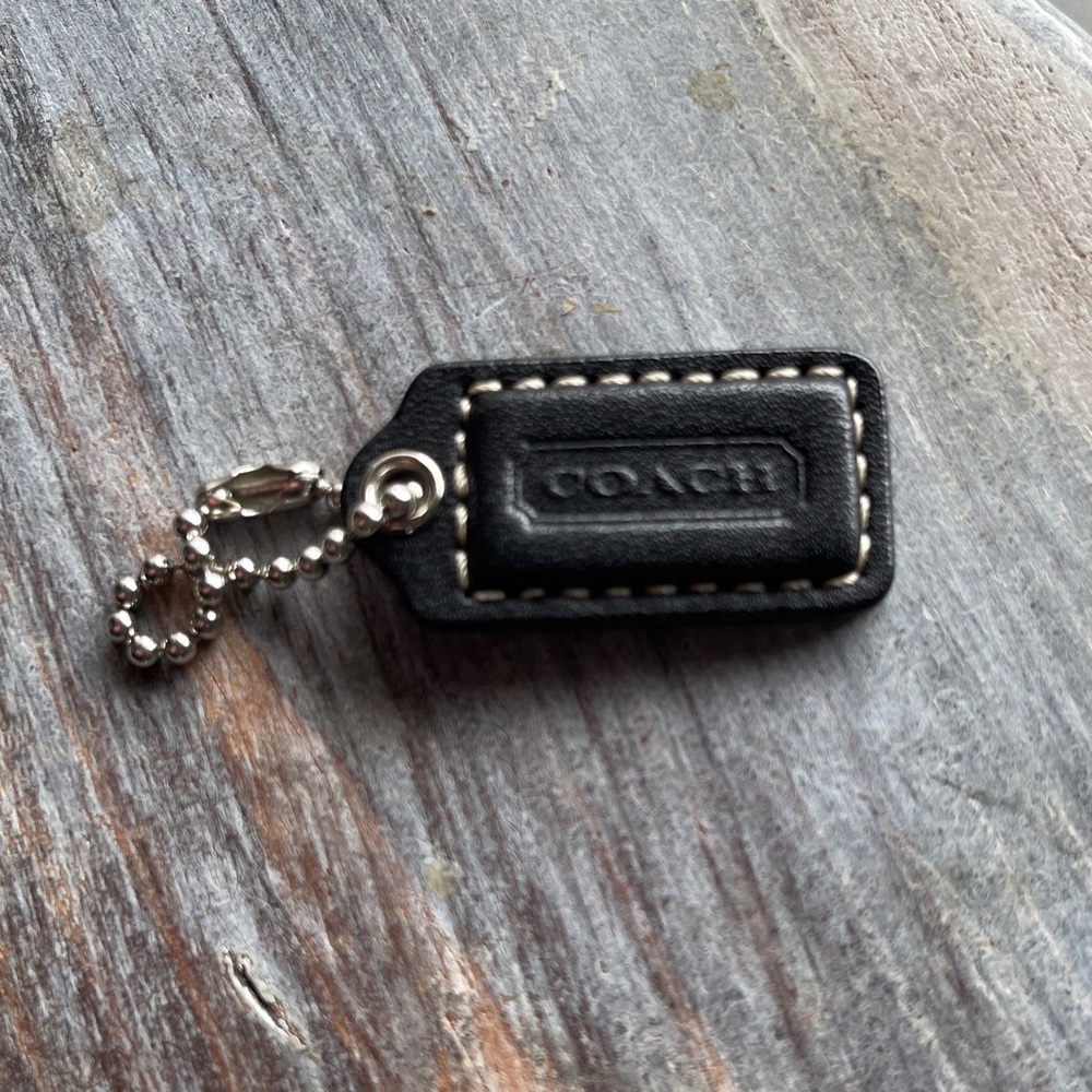 Coach Black Leather Hang tag Authentic